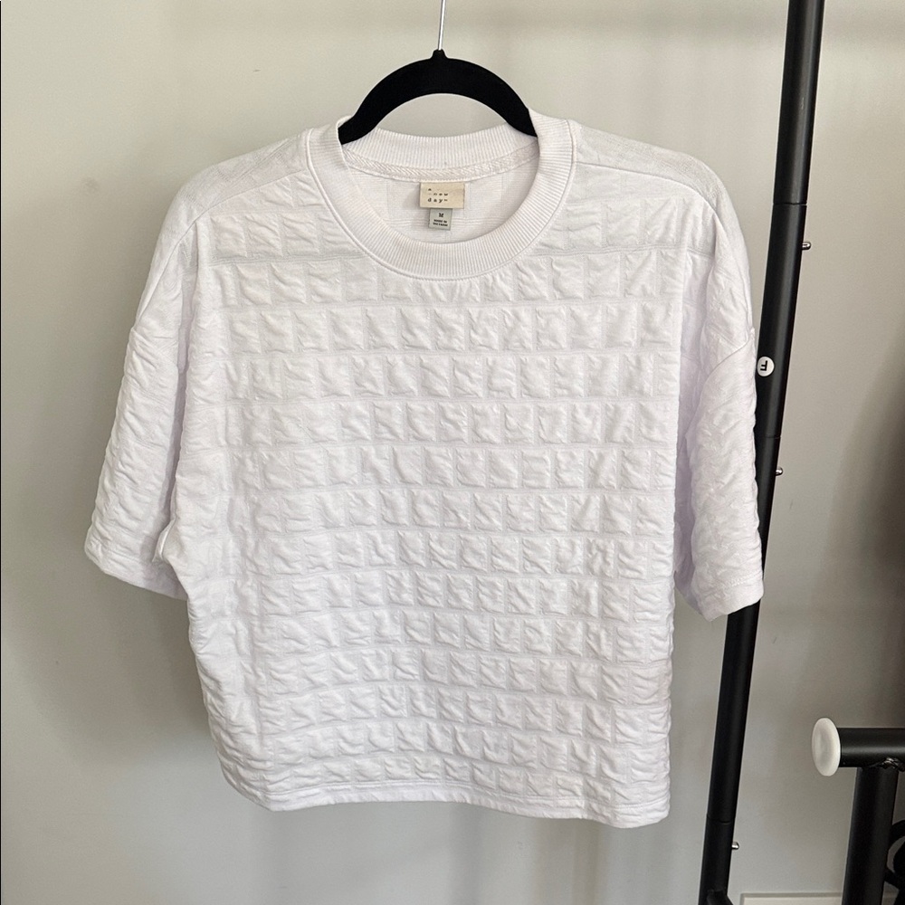 a new day White Textured Crop Top
